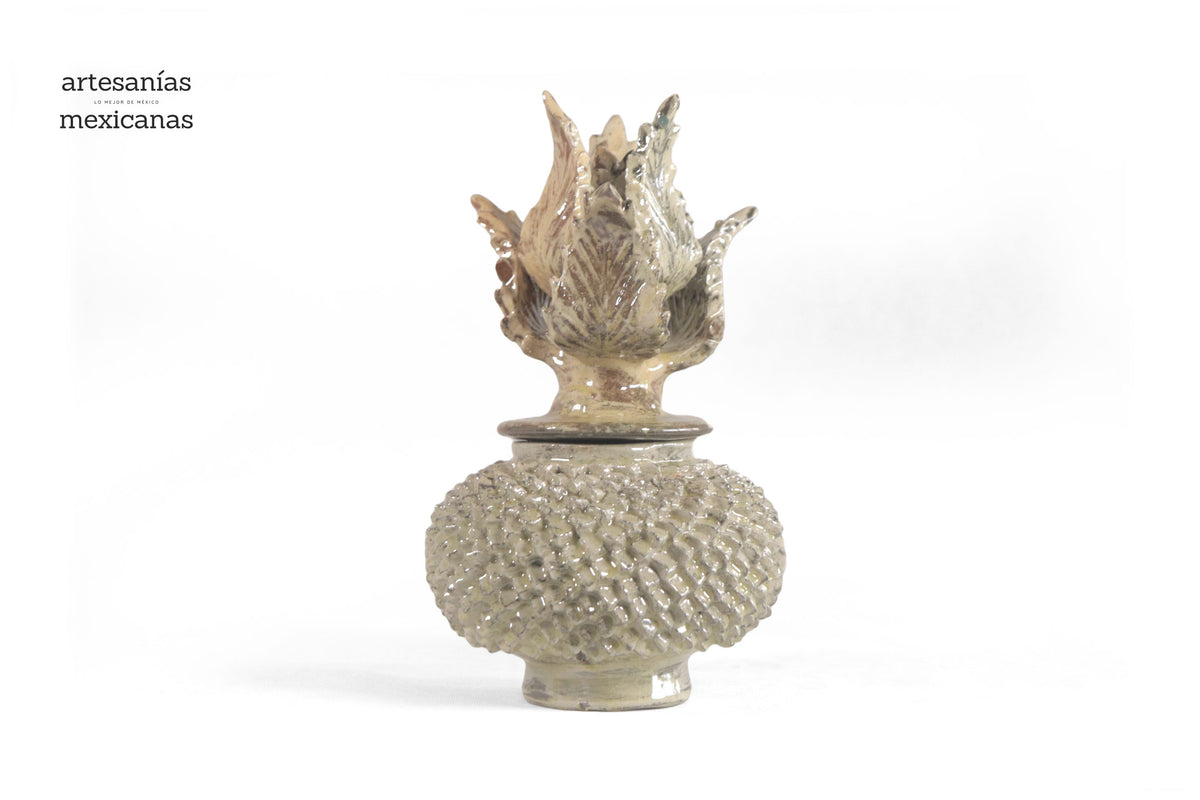 Piña Beige de Picos con Tapa Curveada - 21 cm. 8.5 in.