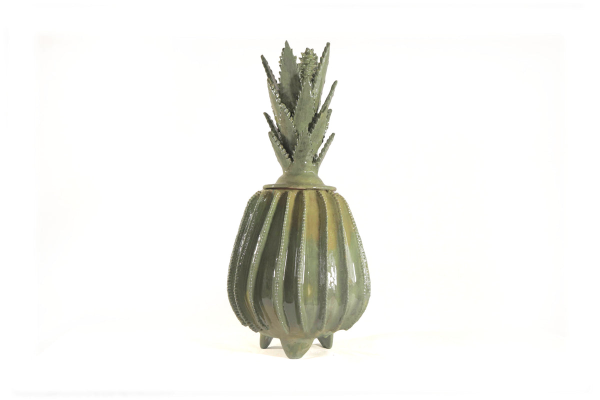 Piña michoacana de barro - Biznaga limón - 55 cm. 22 in. - Sobre Pedido 5+ pz. Sobre pedido