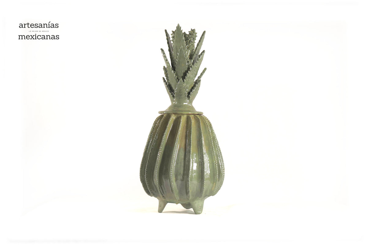 Piña michoacana de barro - Biznaga limón - 55 cm. 22 in. - Sobre Pedido 5+ pz. Sobre pedido