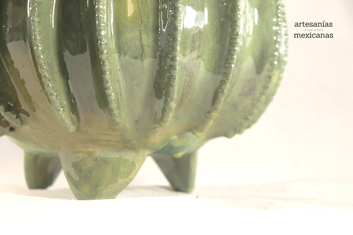 Piña michoacana de barro - Biznaga limón - 55 cm. 22 in. - Sobre Pedido 5+ pz. Sobre pedido