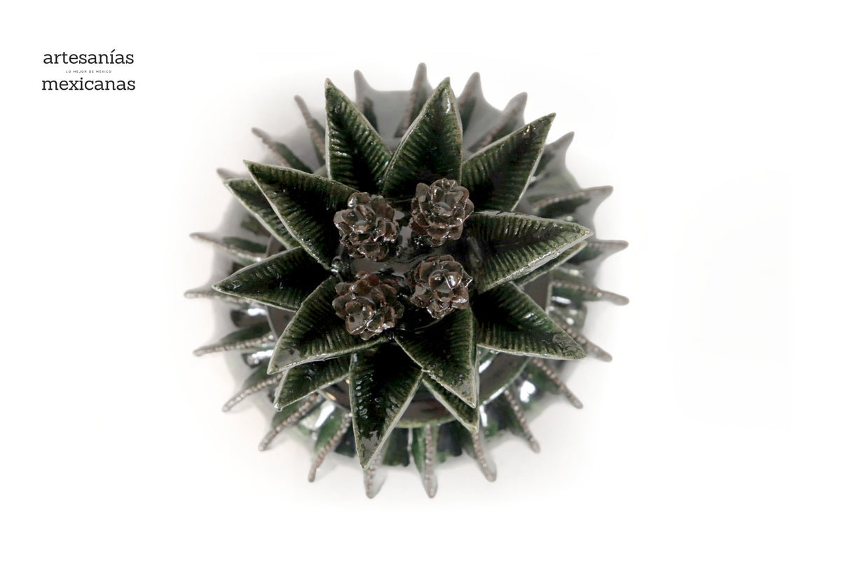 Piña michoacana de barro - Biznaga verde - 45 cm. 18 in. - Sobre Pedido