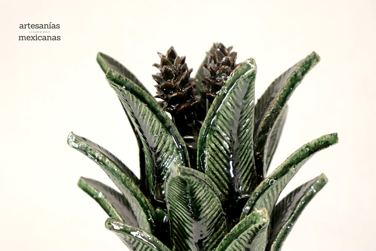 Piña michoacana de barro - Biznaga verde - 45 cm. 18 in. - Sobre Pedido