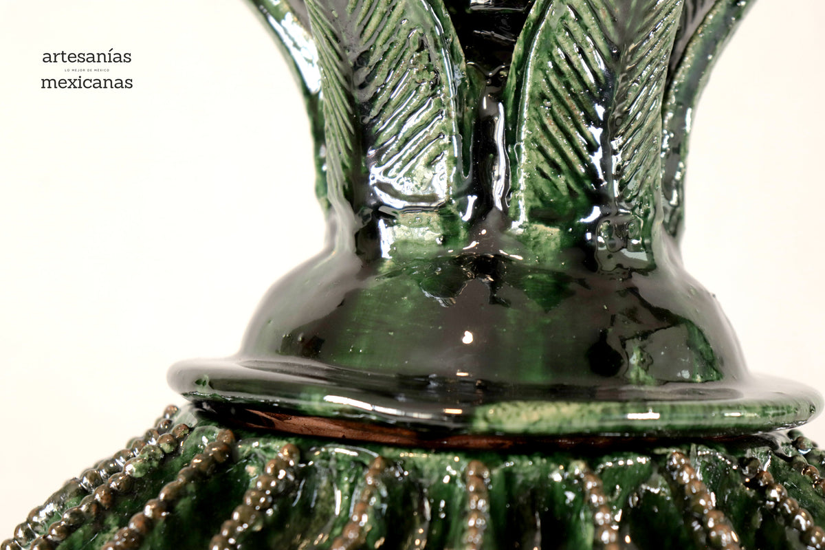 Piña michoacana de barro - Biznaga verde - 45 cm. 18 in. - Sobre Pedido