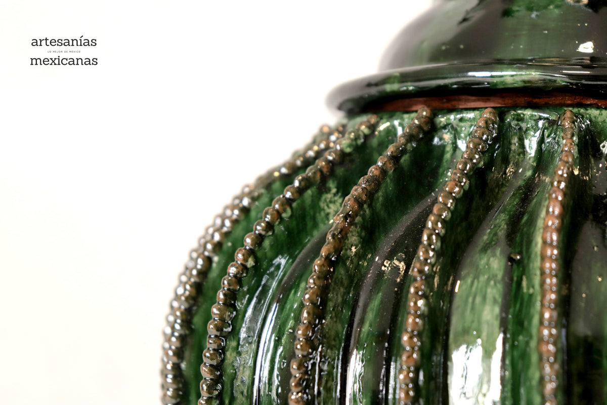 Piña michoacana de barro - Biznaga verde - 45 cm. 18 in. - Sobre Pedido
