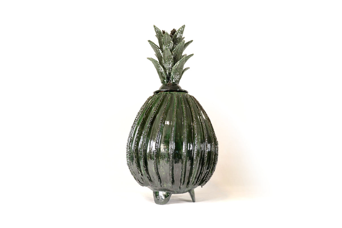 Piña michoacana de barro - 65 cm. 26 in. - Biznaga verde Piña