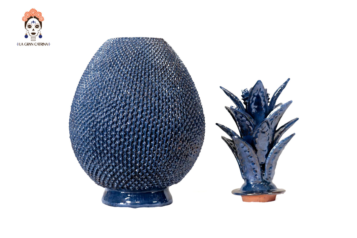 Piña Michoacana Azul con Punteado - 65 cm. 26 in. Piña