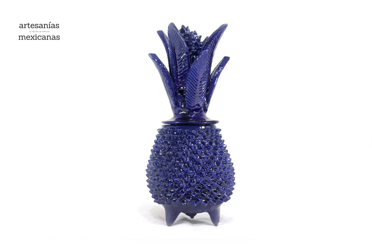 Piña michoacana de barro - Picos azules - 28 cm. 11 in.