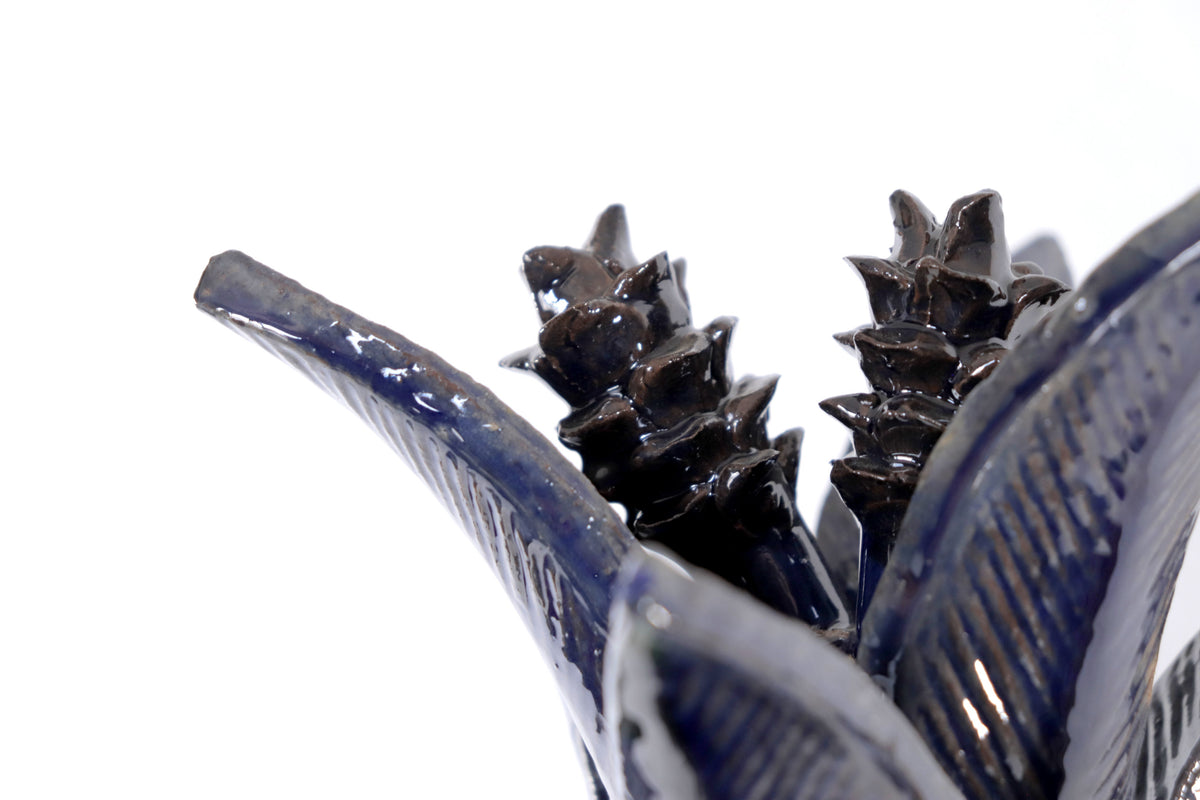 Piña michoacana de barro - Biznaga azul - 41 cm. 16 in.
