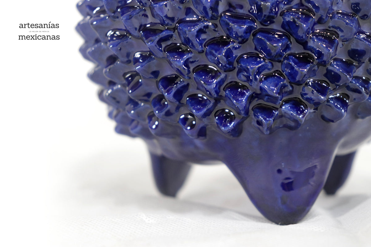 Piña michoacana de barro - Picos azules - 28 cm. 11 in.