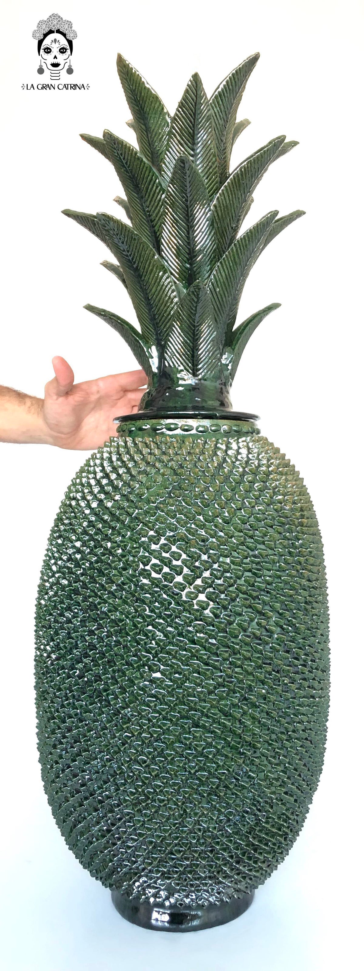 Piña michoacana de barro - Verde - 88 cm. 35 in.