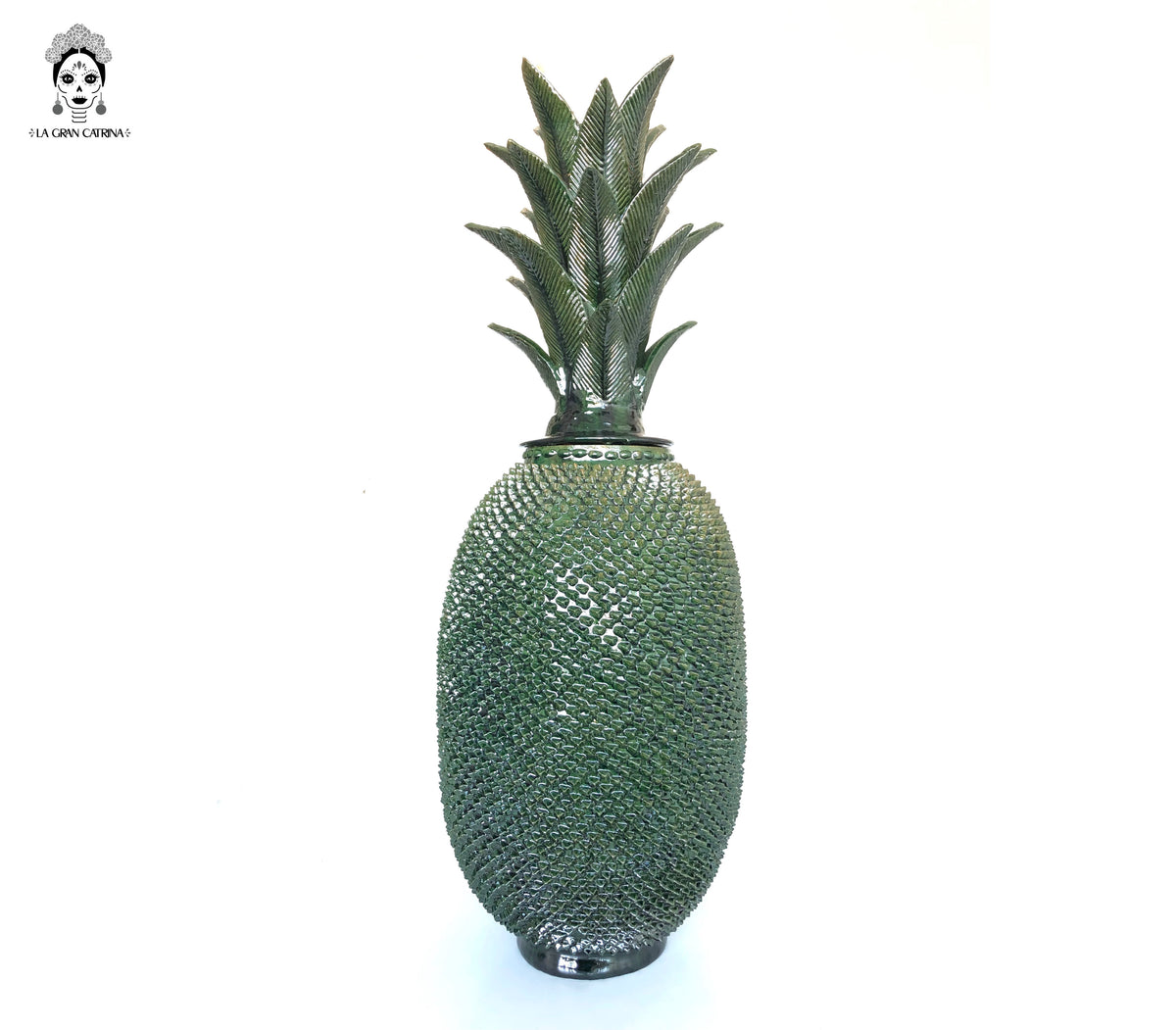 Piña michoacana de barro - Verde de picos - 88 cm. 35 in. - En producción Piña