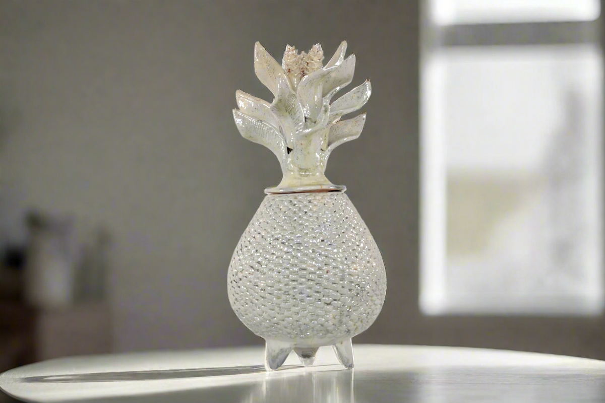 Piña beige de tejido de tapa ondulada - 50 cm. 20 in. - Sobre Pedido Sobre pedido