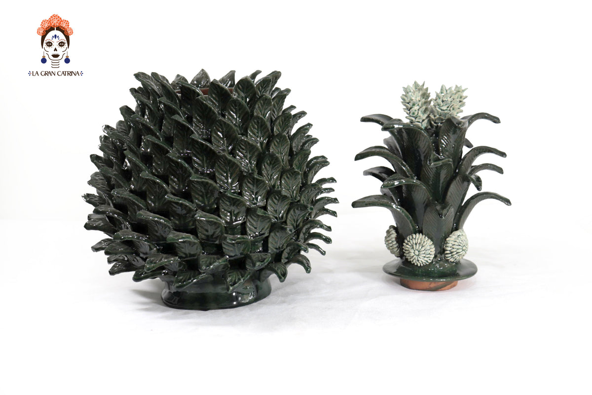 Piña verde oscuro de hojas de tapa curveada - 50 cm. 20 in.