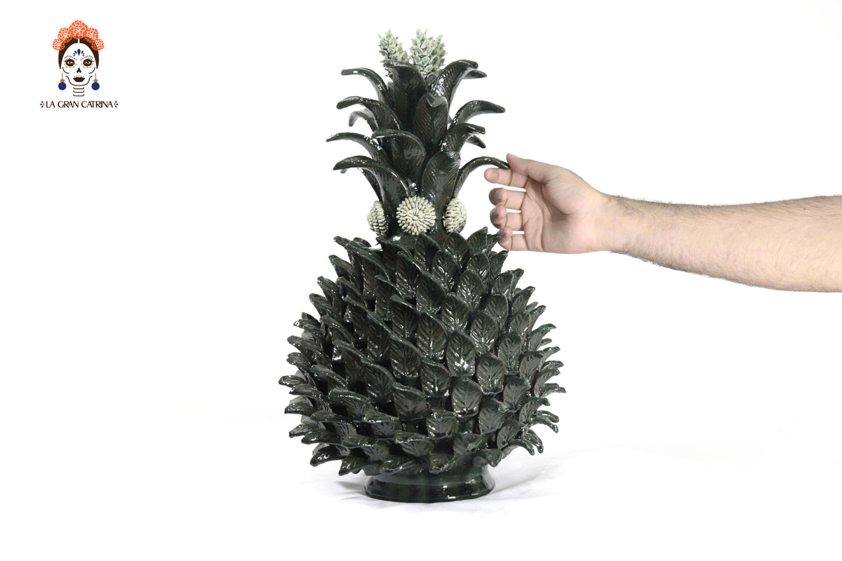 Piña verde oscuro de hojas de tapa curveada - 50 cm. 20 in.