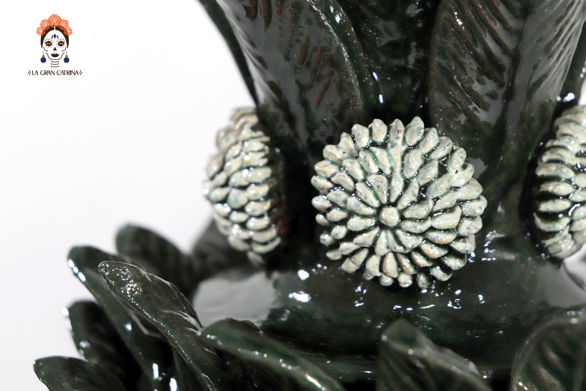 Piña verde oscuro de hojas de tapa curveada - 50 cm. 20 in.