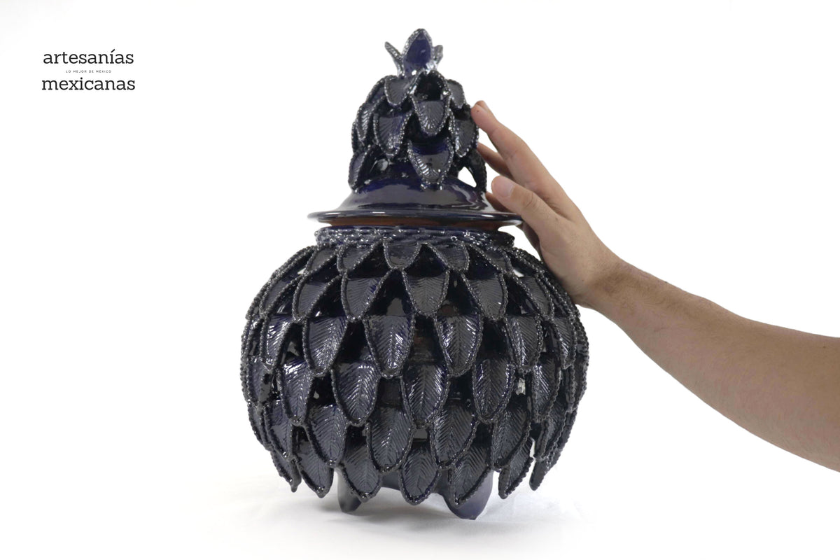 Piña michoacana de barro - Color Azul - 40 cm. 16 in. Piña