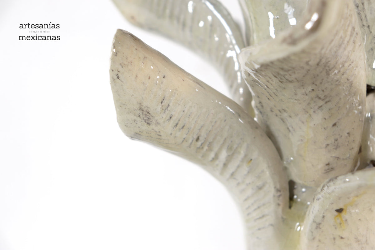 Piña de platillo de picos beige de tapa ondulada - 41 cm. 16 in. - Sobre Pedido