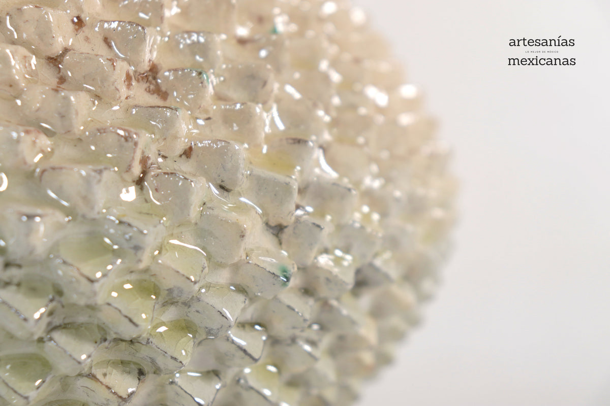 Piña de platillo de picos beige de tapa ondulada - 41 cm. 16 in. - Sobre Pedido