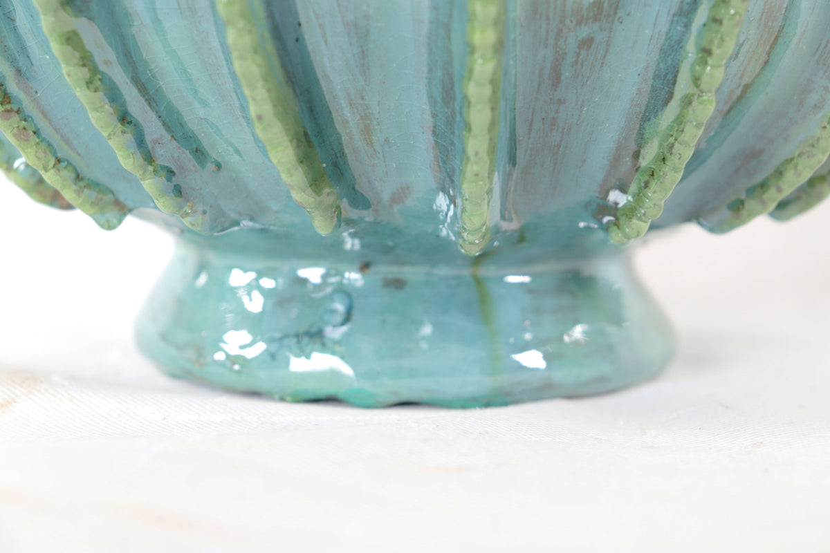 Piña biznaga turquesa con olivo - 48 cm. 18.8 in.