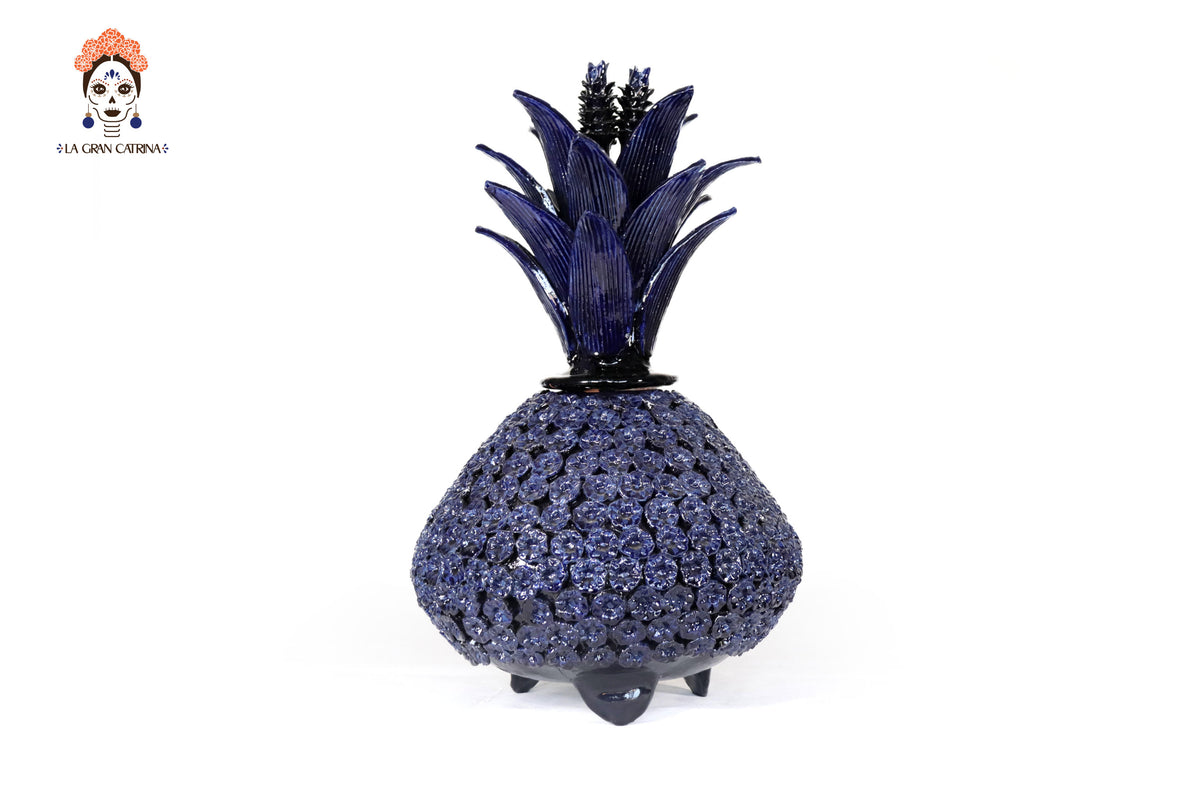 Piña de Disco - Flores azules - 50 cm. 19.6 in.