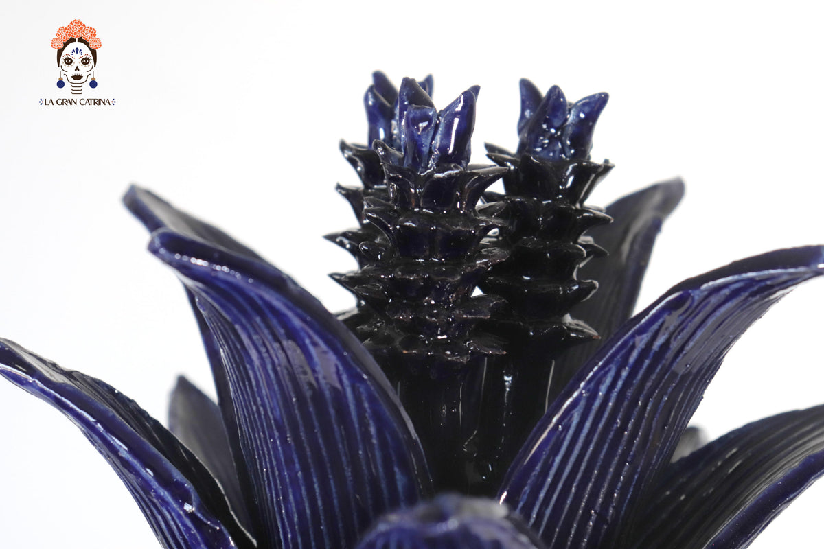 Piña de Disco - Flores azules - 50 cm. 19.6 in.