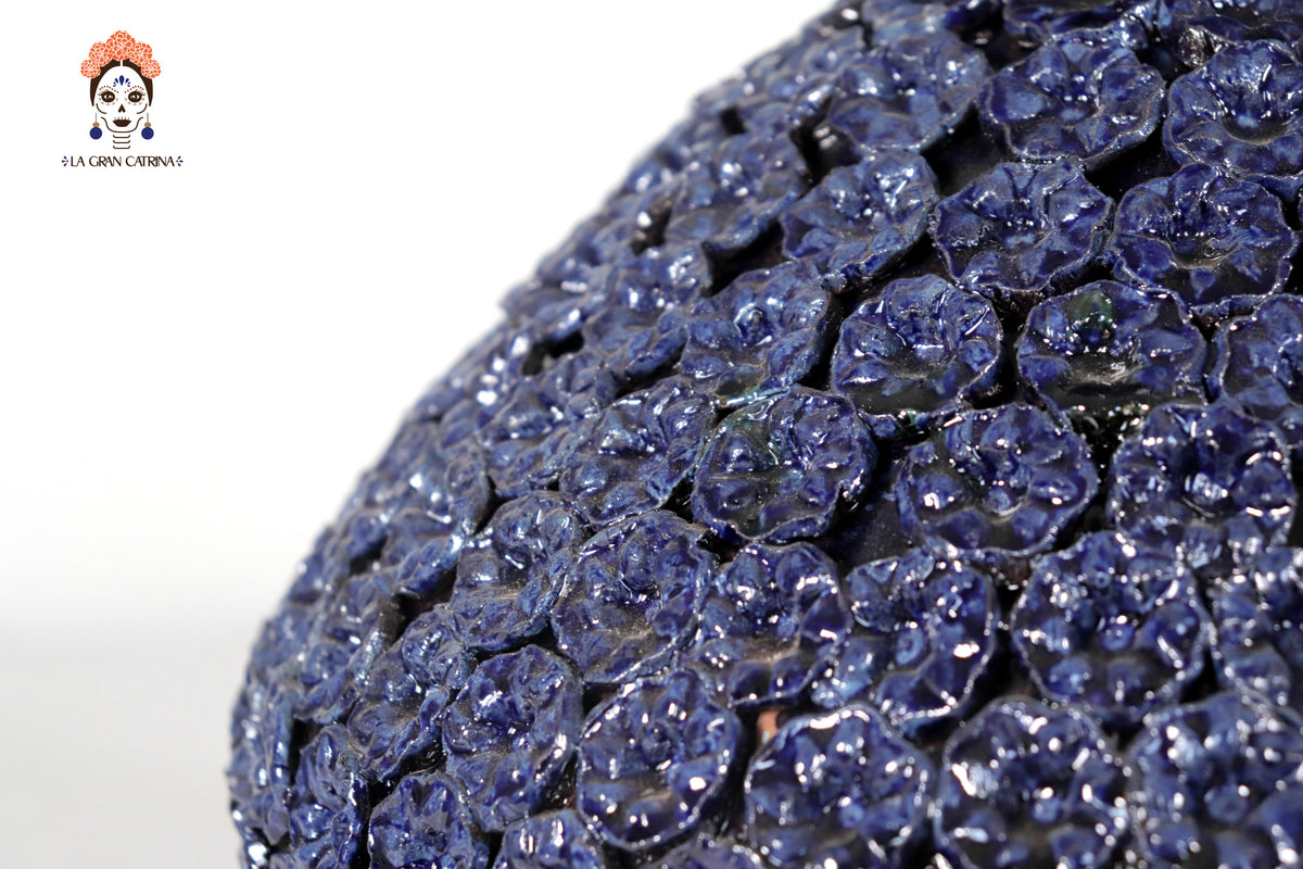 Piña de Disco - Flores azules - 50 cm. 19.6 in.