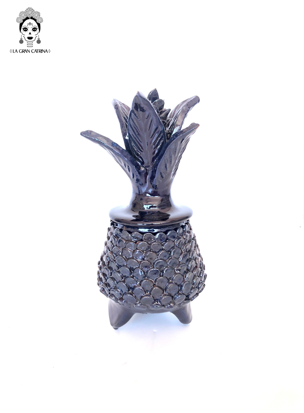 Piña michoacana de barro - Bolitas azules - 19 cm. 7.7 in. - Sobre Pedido Sobre pedido