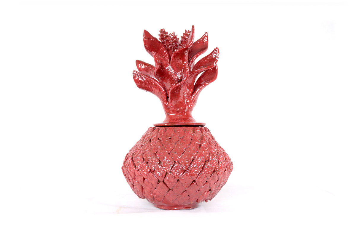 Piña roja de tapa ondulada - 41 cm. 16 in.