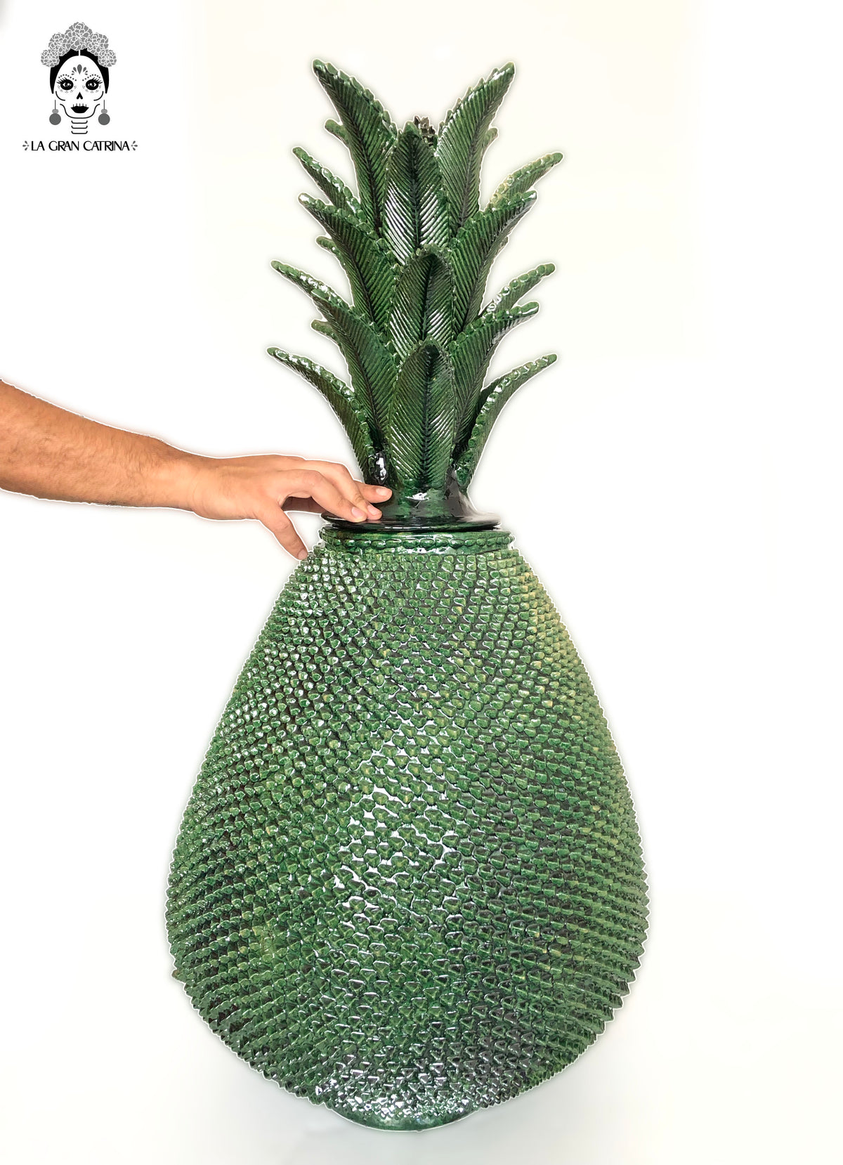 Piña michoacana de barro - Verde - 100 cm. 40 in.