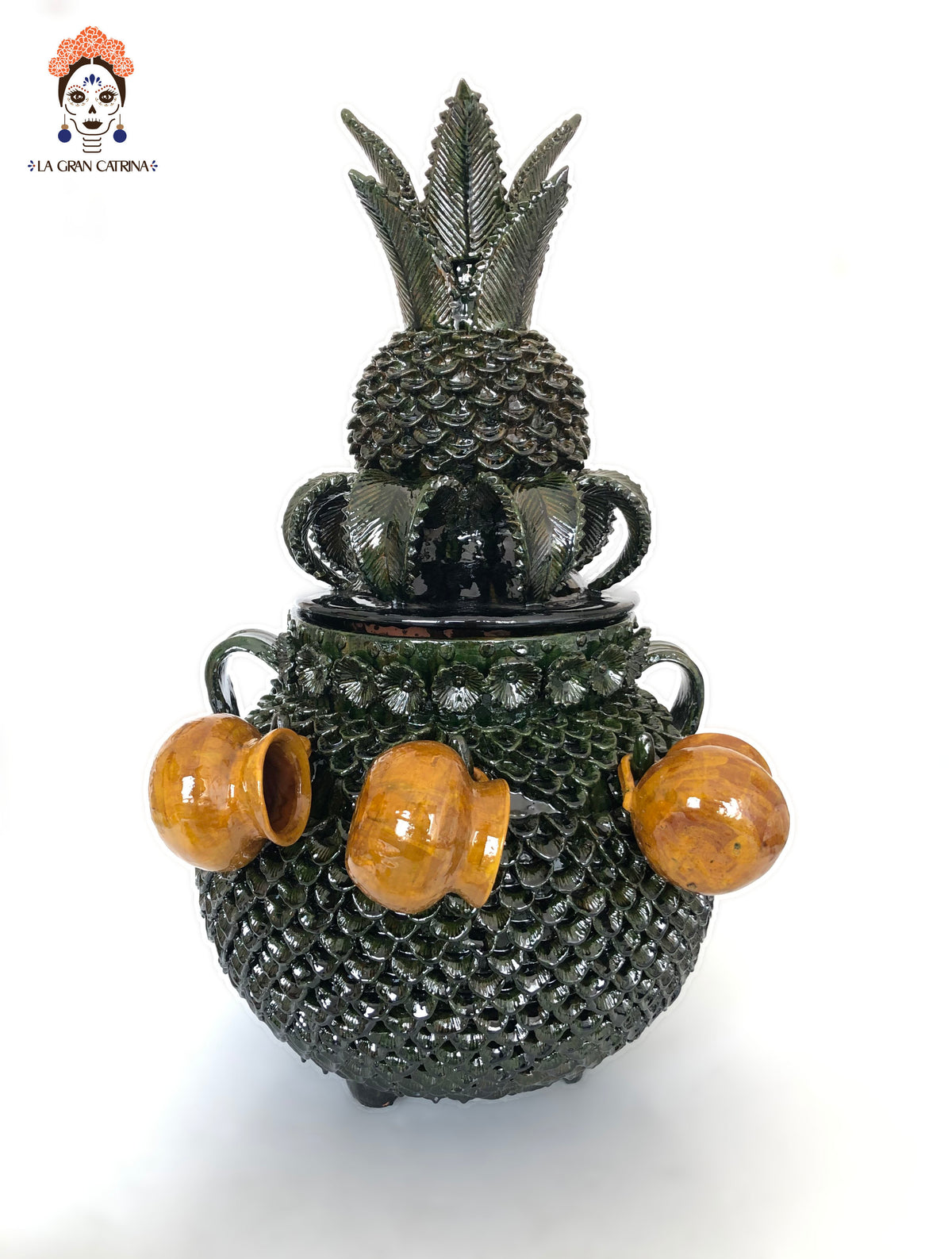 Ponchera con jarritos de barro - 80 cm. 32 in. - Sobre Pedido Piña