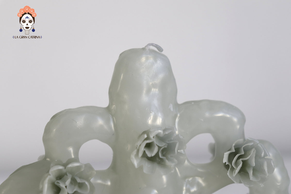 Vela Esculpida - Arbol de la Vida Gris - 18 cm. 7 in.