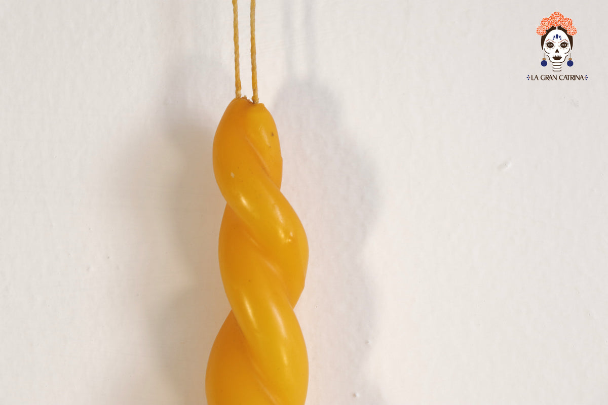 Vela Torcida Degradado Amarillo - Rosa - 30 cm. 11.8 in. Vela