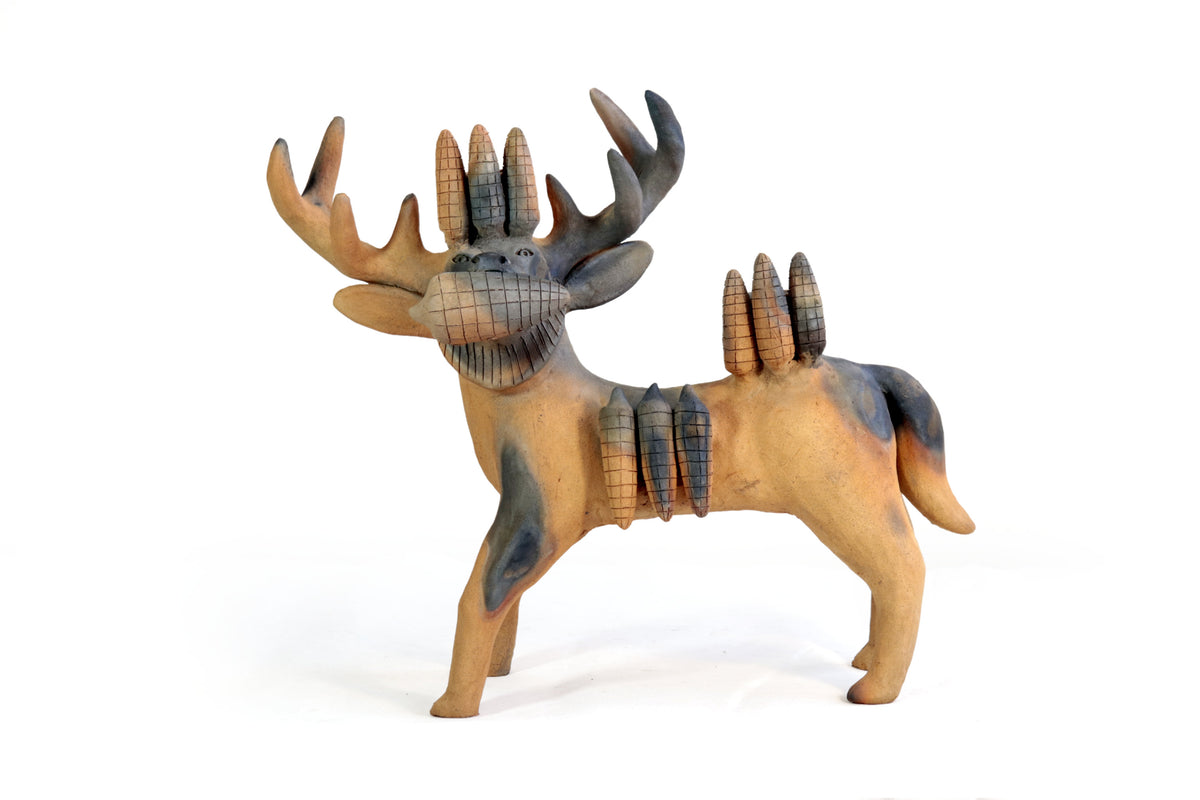 Venado Portavelas con Mazorcas - 38 cm. 15 in. Zipiajo