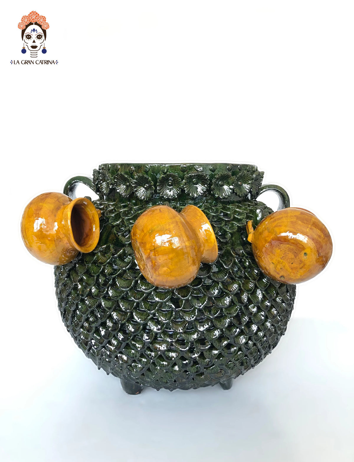 Ponchera con jarritos de barro - 80 cm. 32 in. - Sobre Pedido Piña