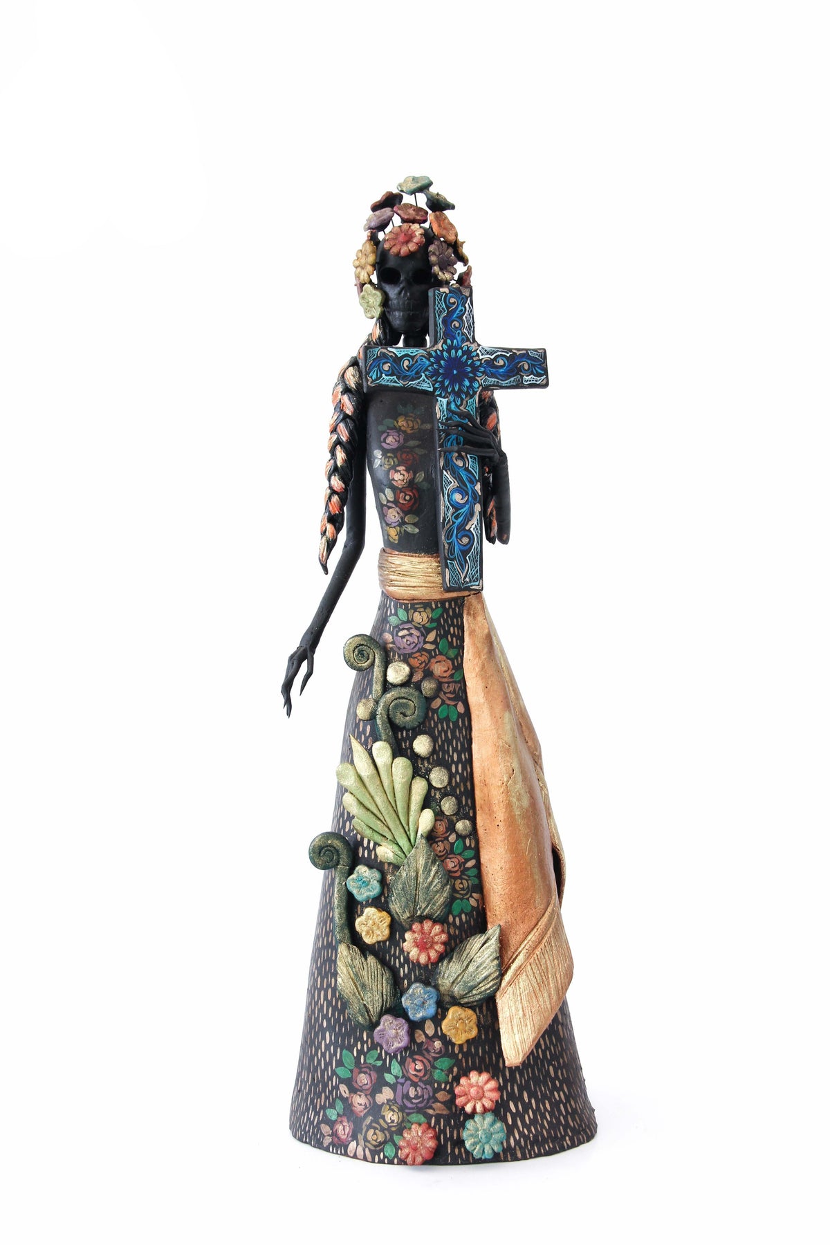 Catrina con la Cruz - 50 cm. 20 in. - Sobre Pedido Catrina