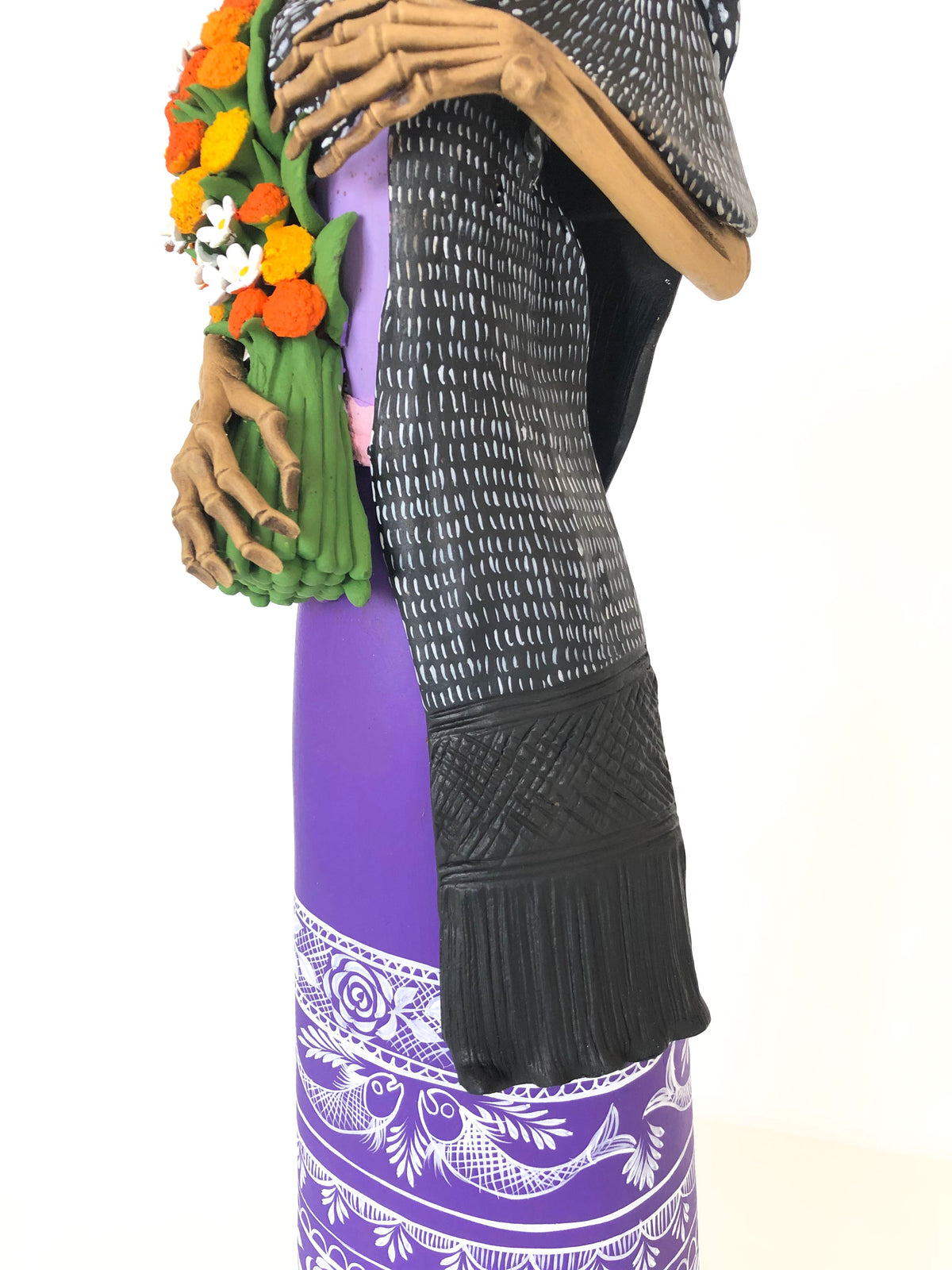 Catrina en Dia de Muertos - Vestido morado - 65 cm. 26 in. Catrina