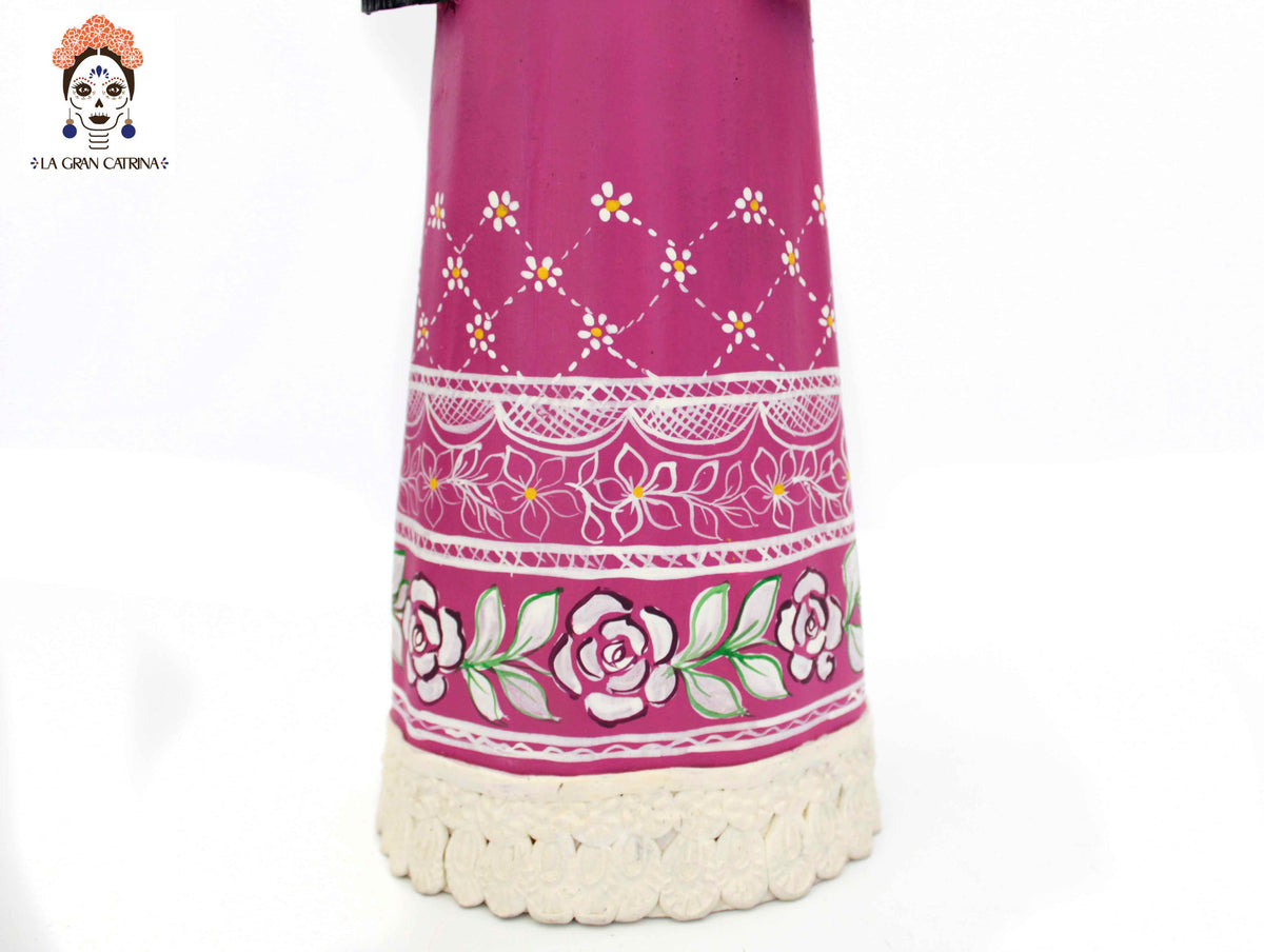 La Catrina del plato floreado - 47 cm. 19 in. - Sobre Pedido Sobre pedido