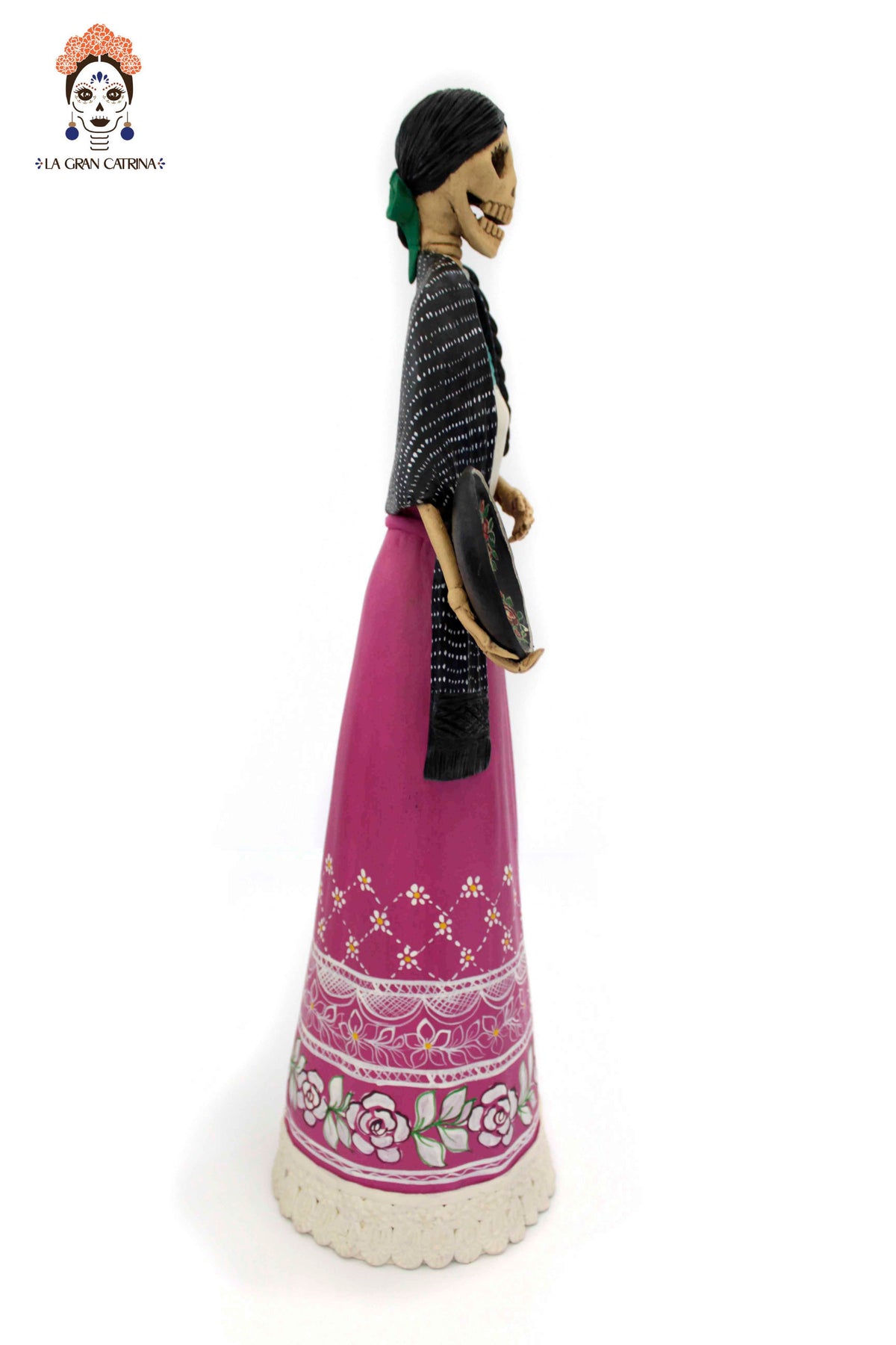 La Catrina del plato floreado - 47 cm. 19 in. - Sobre Pedido Sobre pedido