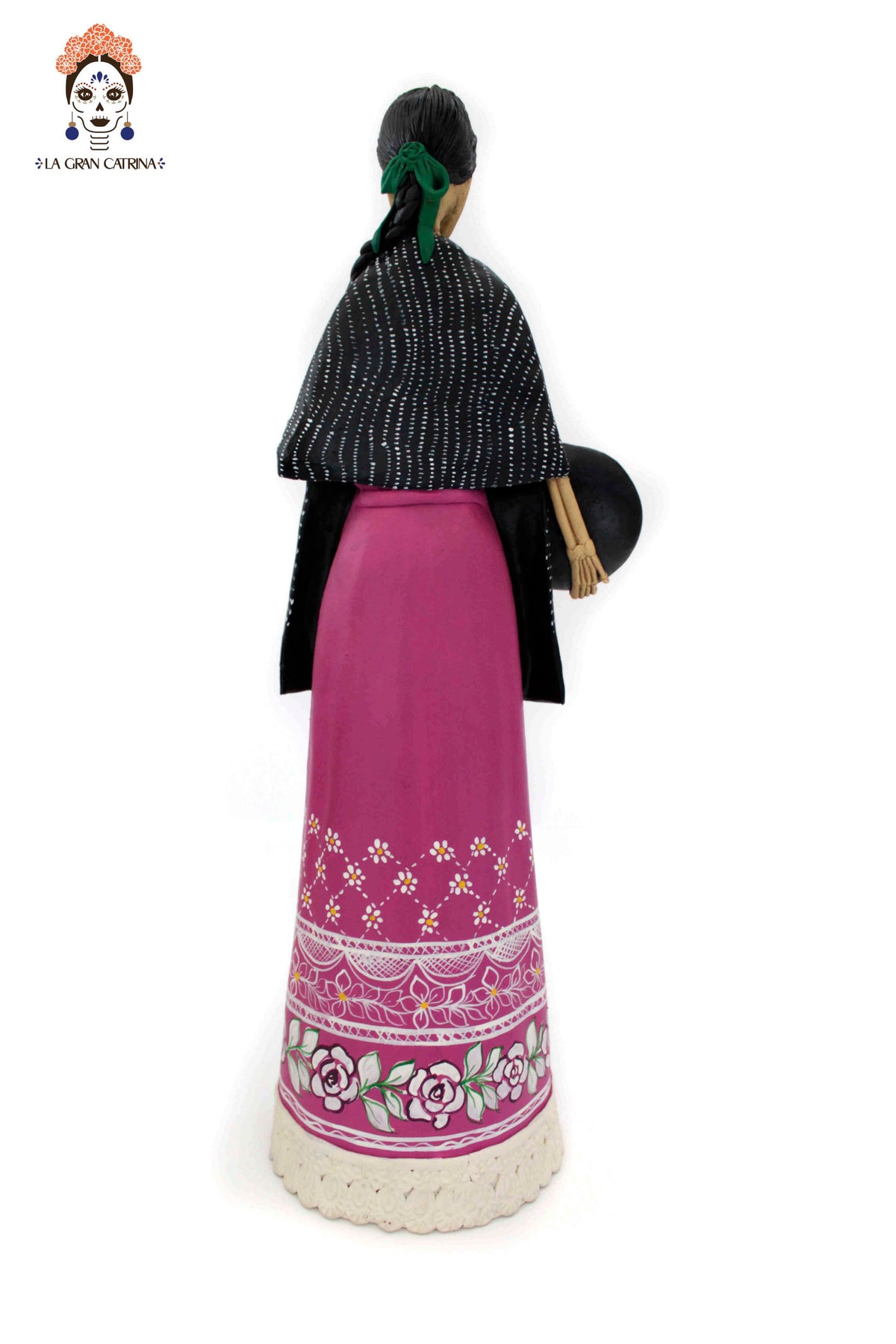 La Catrina del plato floreado - 47 cm. 19 in. - Sobre Pedido Sobre pedido