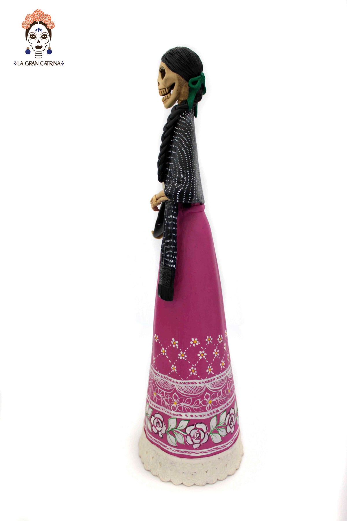 La Catrina del plato floreado - 47 cm. 19 in. - Sobre Pedido Sobre pedido