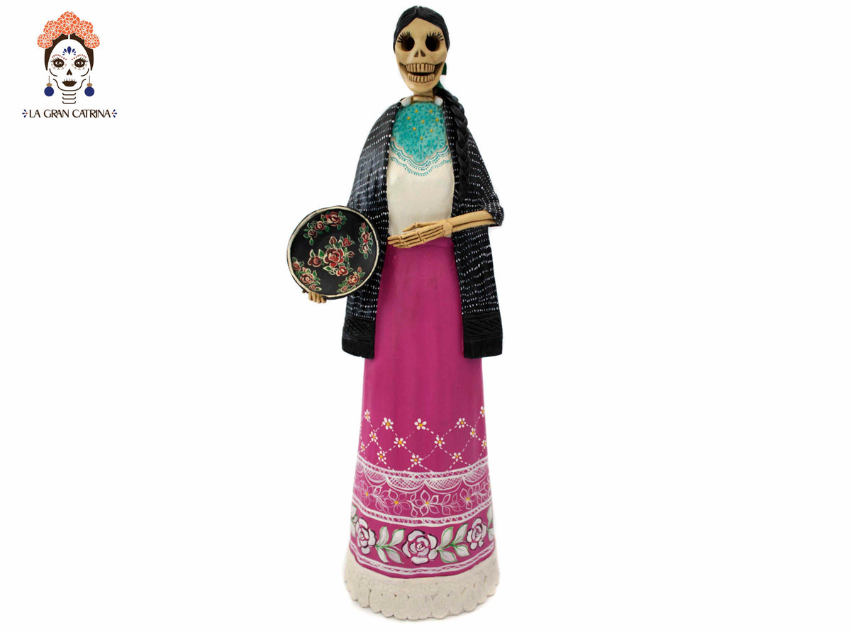 La Catrina del plato floreado - 47 cm. 19 in. - Sobre Pedido Sobre pedido