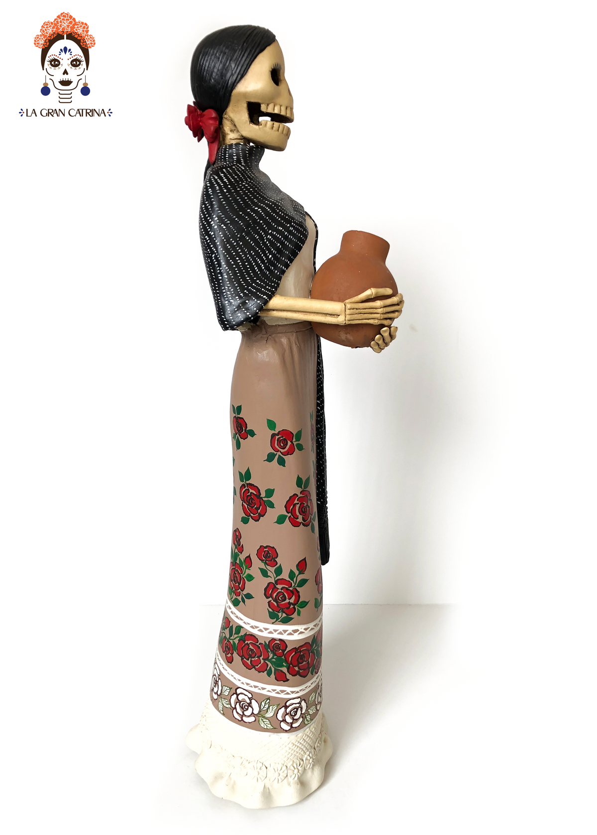 Catrina con olla de barro - 67 cm. 27 in. Catrina