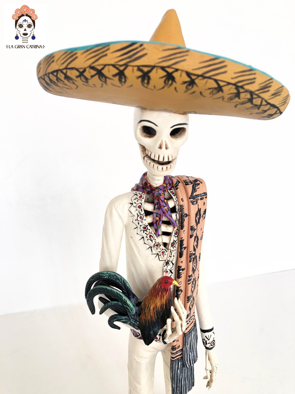 Catrina Pajarera y Catrín Gallero - 50 cm. 20 in. Catrina
