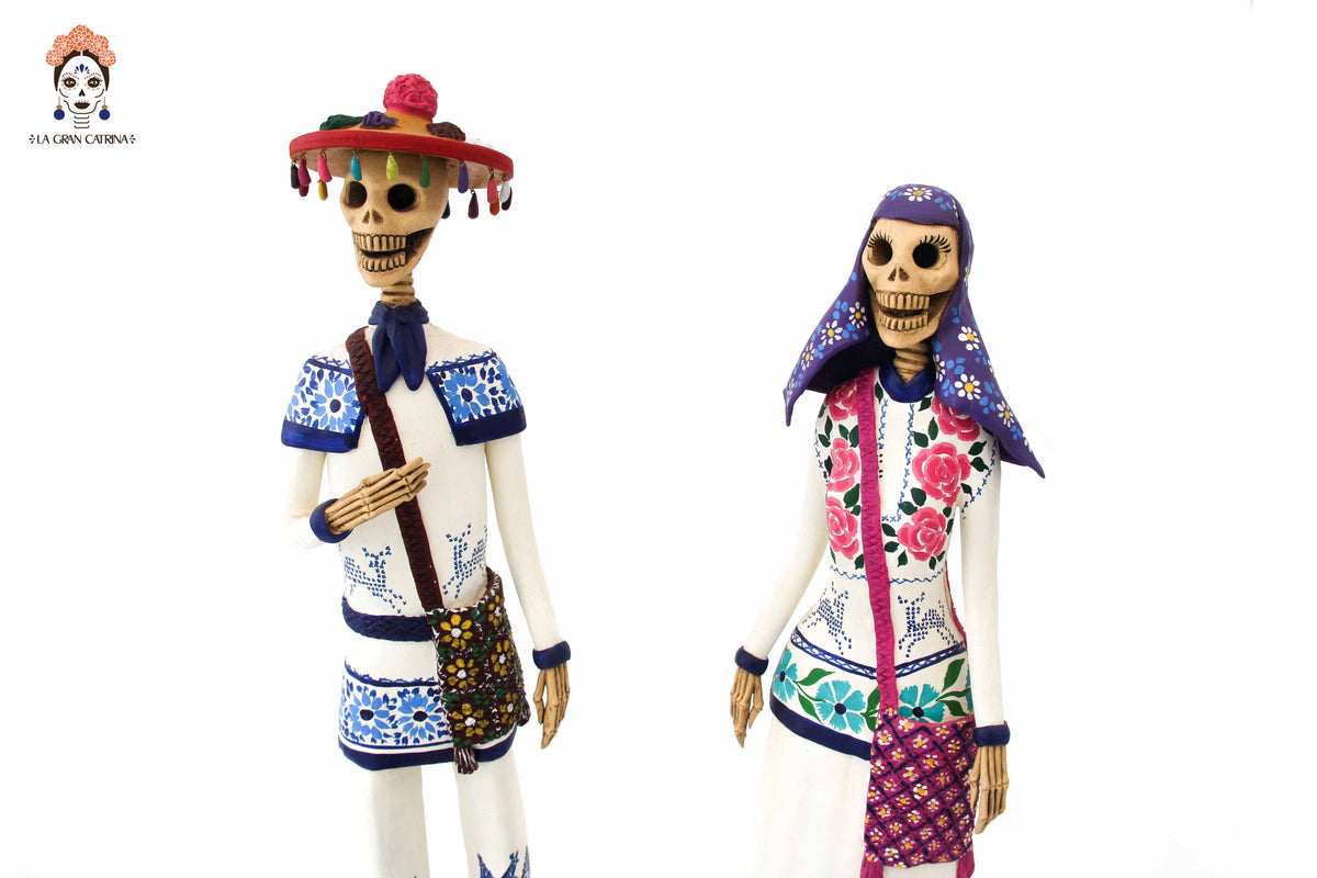 Pareja de Catrines Huicholes - 50 cm. 20 in. - Sobre Pedido Sobre pedido