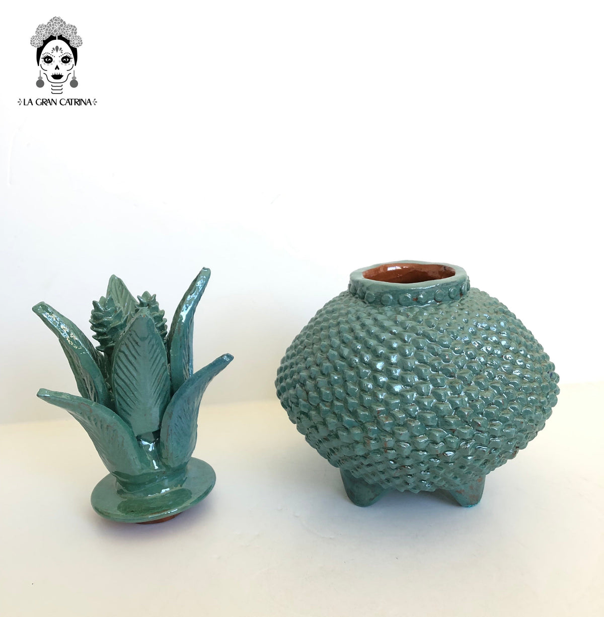 Piña michoacana de barro - Platillo Turquesa - 33 cm. 13 in. - Sobre Pedido Sobre pedido