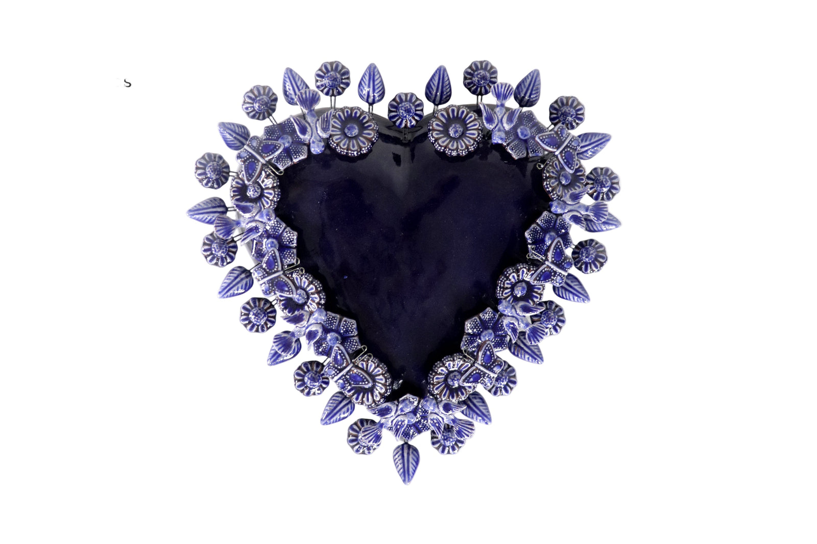 Corazón grande - Azul - 40 cm. 16 in Vidriado Santa Fe