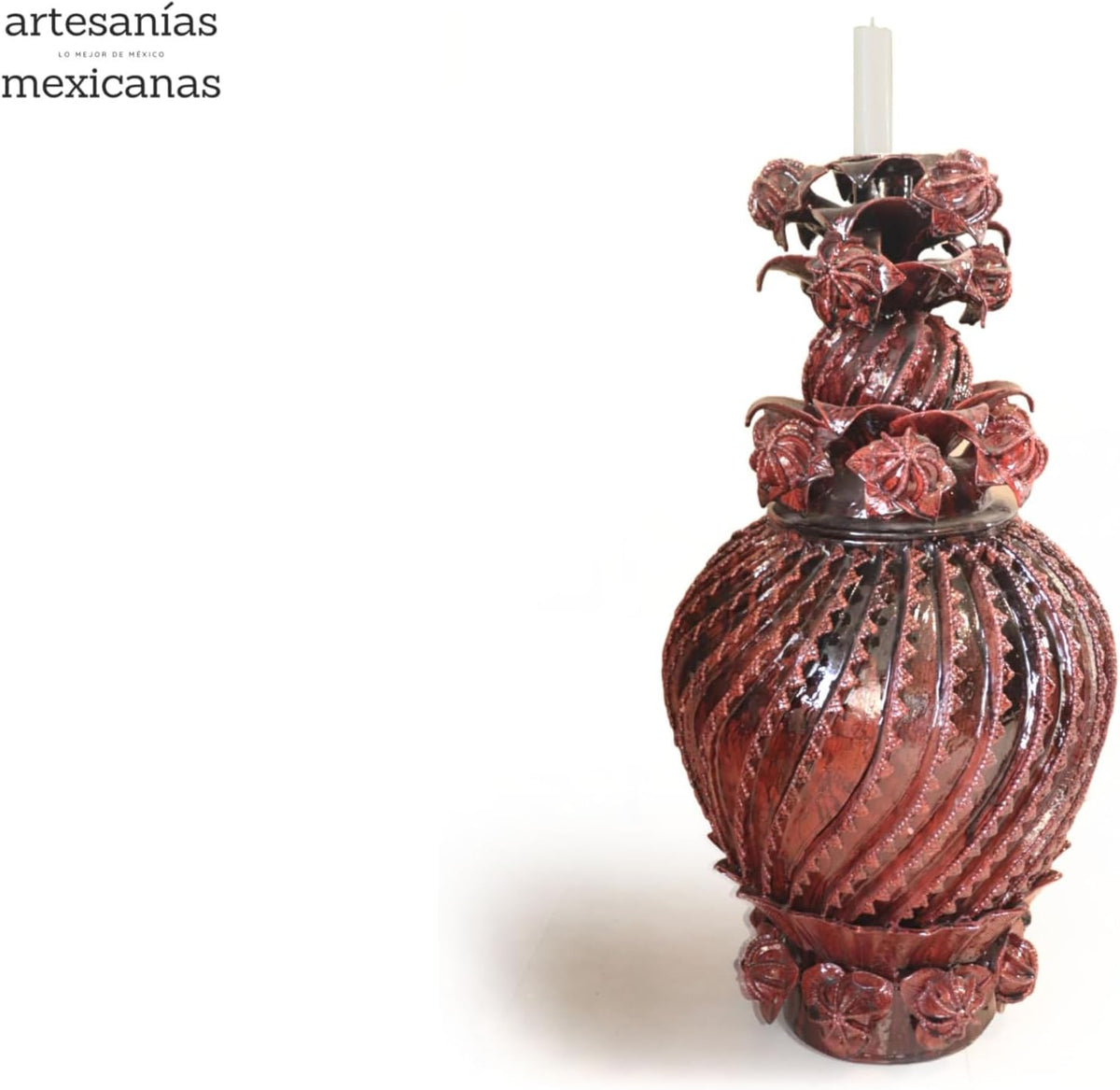 Piña michoacana de barro - Flor de Jamaica - 101 cm. 40 in. - Sobre pedido