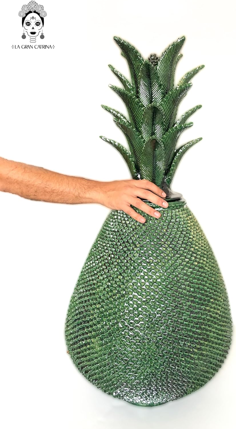 Piña michoacana de barro - Verde - 100 cm. 40 in. - Sobre Pedido Piña