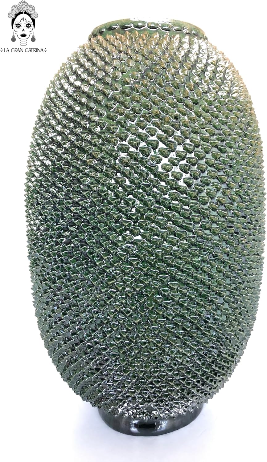 Piña michoacana de barro - Verde de picos - 88 cm. 35 in. - En producción Piña