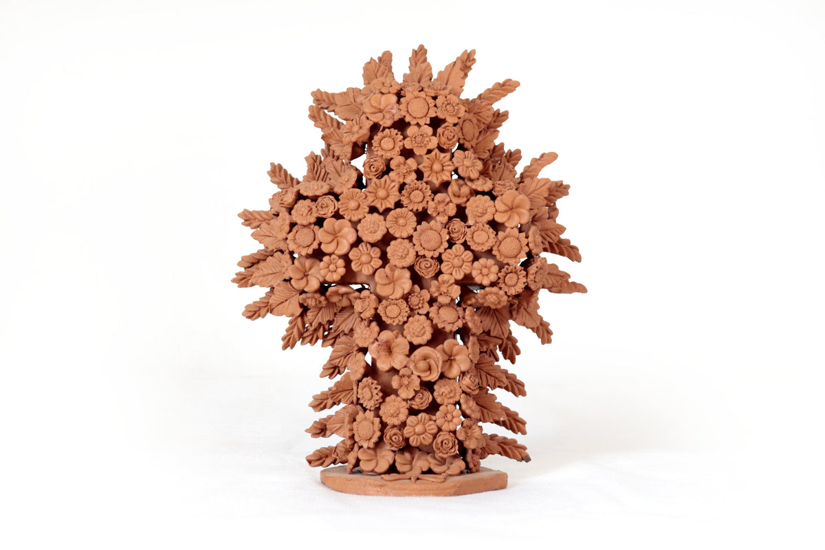 Arbol de la Vida de Barro Natural - 30.5 Cm. 12 In. Zipiajo